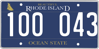 RI license plate 100043