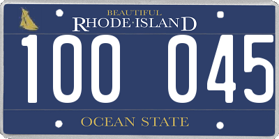 RI license plate 100045