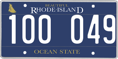 RI license plate 100049