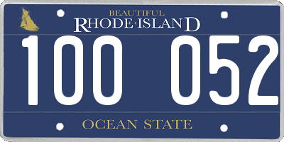 RI license plate 100052