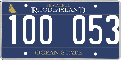 RI license plate 100053