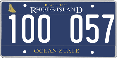 RI license plate 100057
