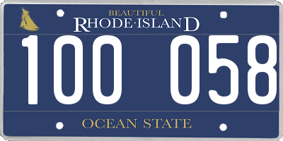 RI license plate 100058