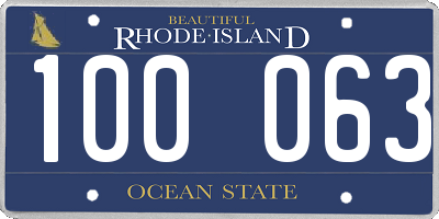 RI license plate 100063