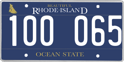 RI license plate 100065