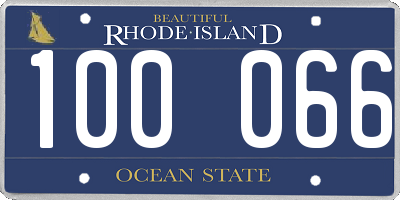 RI license plate 100066