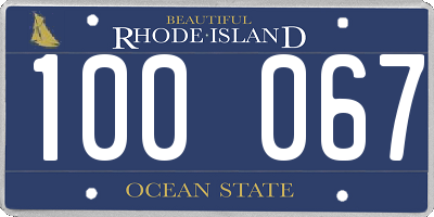 RI license plate 100067