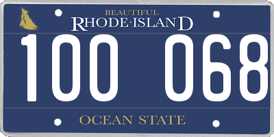 RI license plate 100068