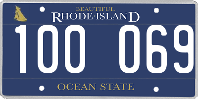 RI license plate 100069