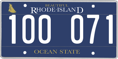 RI license plate 100071