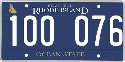 RI license plate 100076