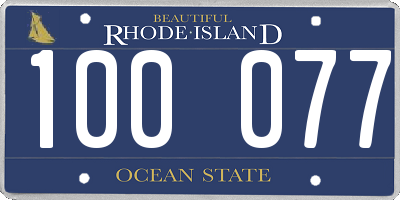 RI license plate 100077
