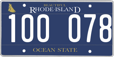 RI license plate 100078