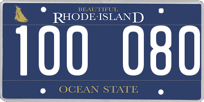 RI license plate 100080