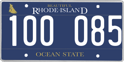RI license plate 100085
