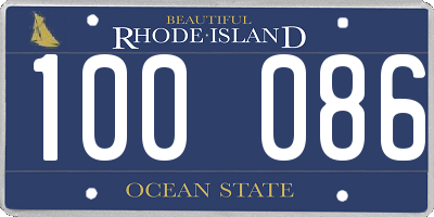 RI license plate 100086