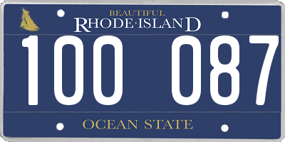 RI license plate 100087