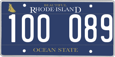 RI license plate 100089
