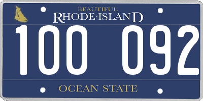 RI license plate 100092