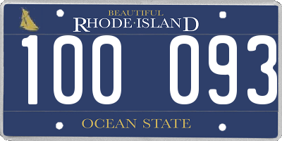RI license plate 100093