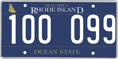 RI license plate 100099