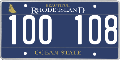 RI license plate 100108
