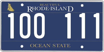 RI license plate 100111