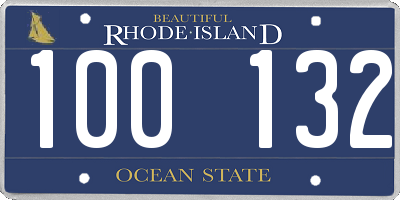 RI license plate 100132