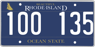 RI license plate 100135