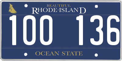 RI license plate 100136