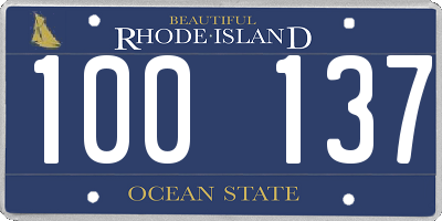 RI license plate 100137