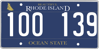 RI license plate 100139