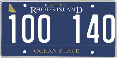 RI license plate 100140