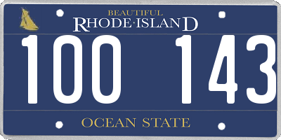 RI license plate 100143