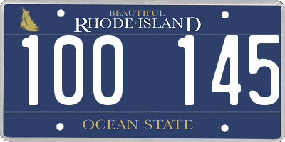RI license plate 100145