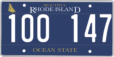 RI license plate 100147