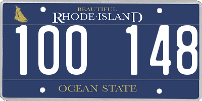 RI license plate 100148