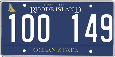 RI license plate 100149