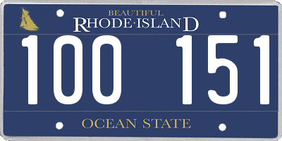 RI license plate 100151