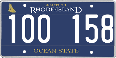 RI license plate 100158