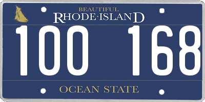 RI license plate 100168