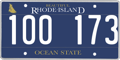 RI license plate 100173