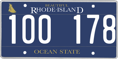 RI license plate 100178