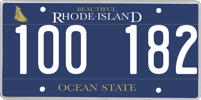 RI license plate 100182