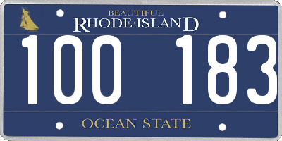 RI license plate 100183