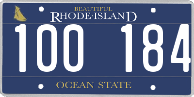 RI license plate 100184