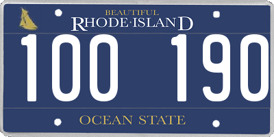 RI license plate 100190