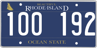 RI license plate 100192