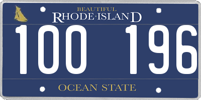 RI license plate 100196