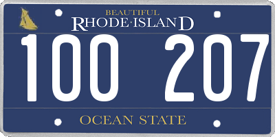 RI license plate 100207